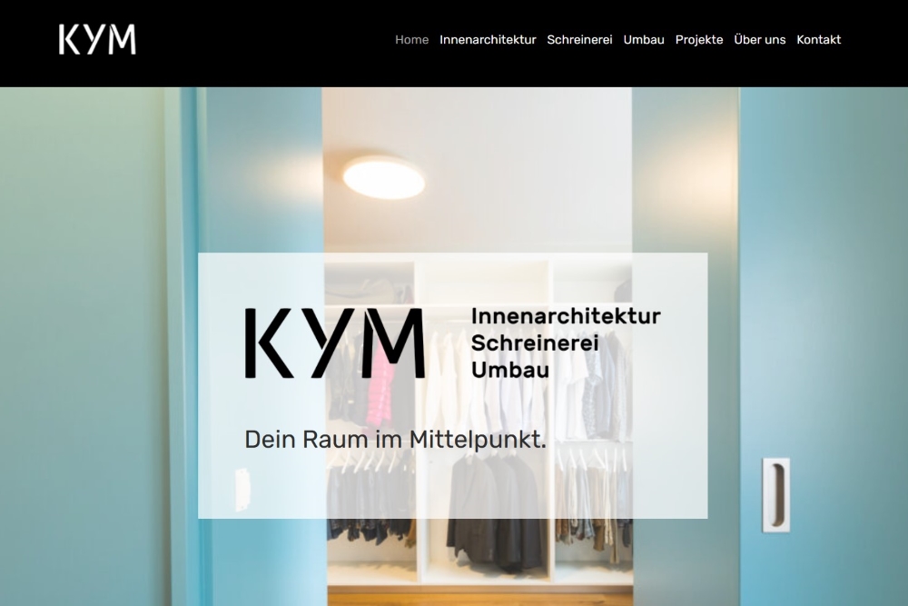 Bild der Internetseite von Kym Swiss, Kundenreferenz von Fotohappenings & More